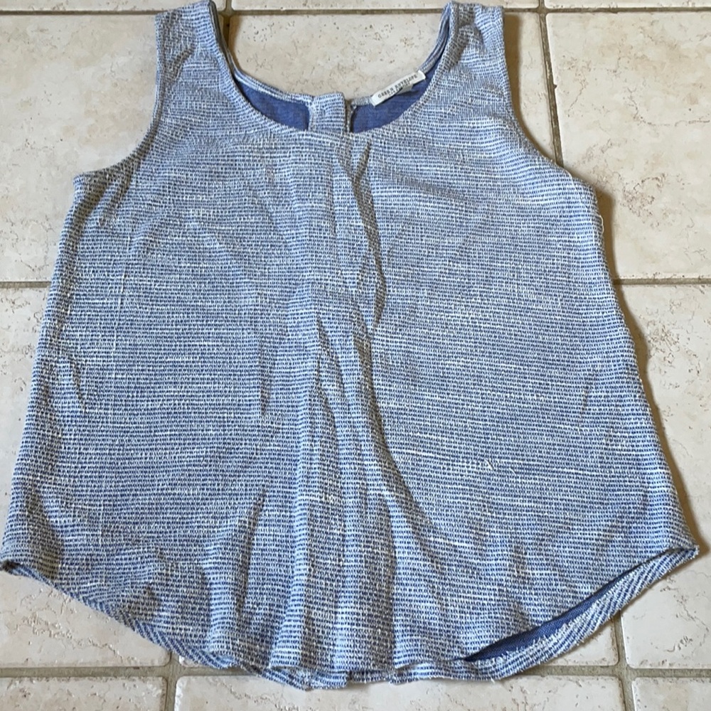 White and blue tank